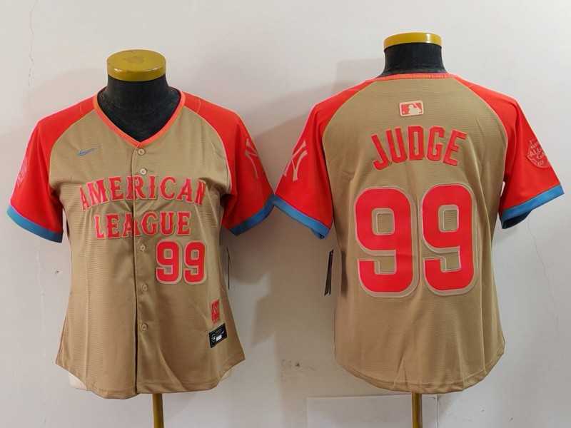 Womens New York Yankees #99 Aaron Judge Number Cream 2024 All Star Limited Stitched Jersey->2024 mlb all-star->MLB Jersey